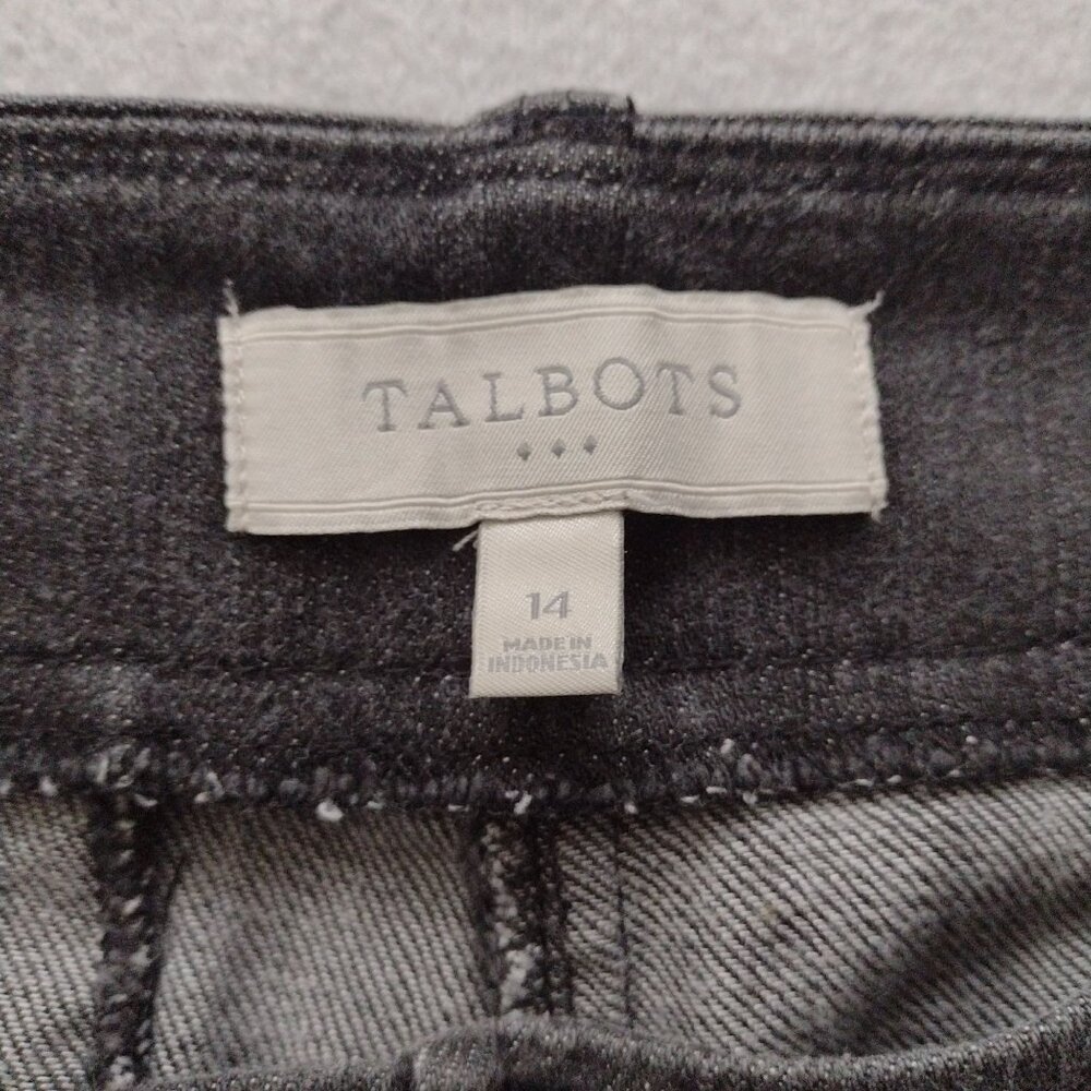 Talbots Signature Black Denim Pants 14 Stretch Cotton Bootcut Jeans - Picture 3 of 12